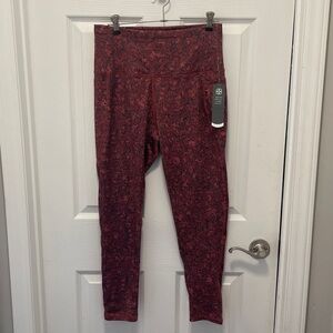 Daisy Fuentes Burgundy Patterned Leggings